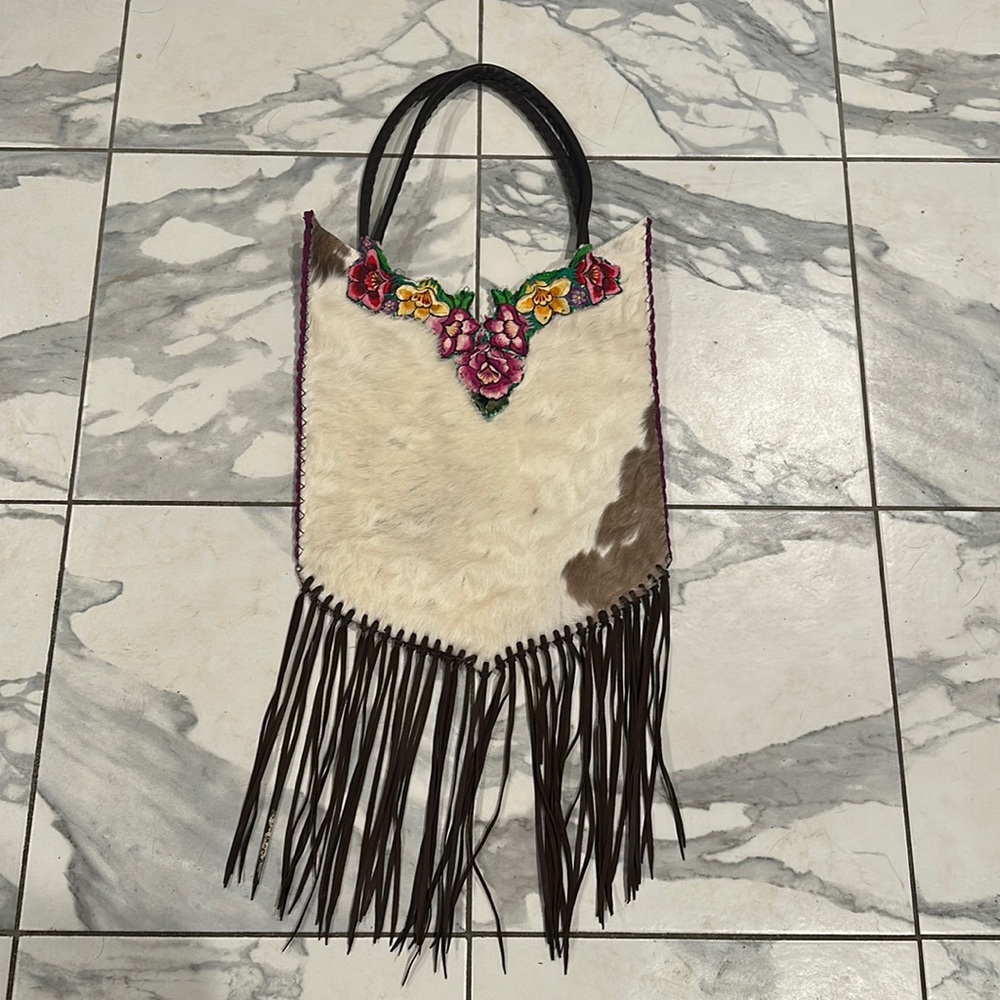 Cute boho purse with leather fringe